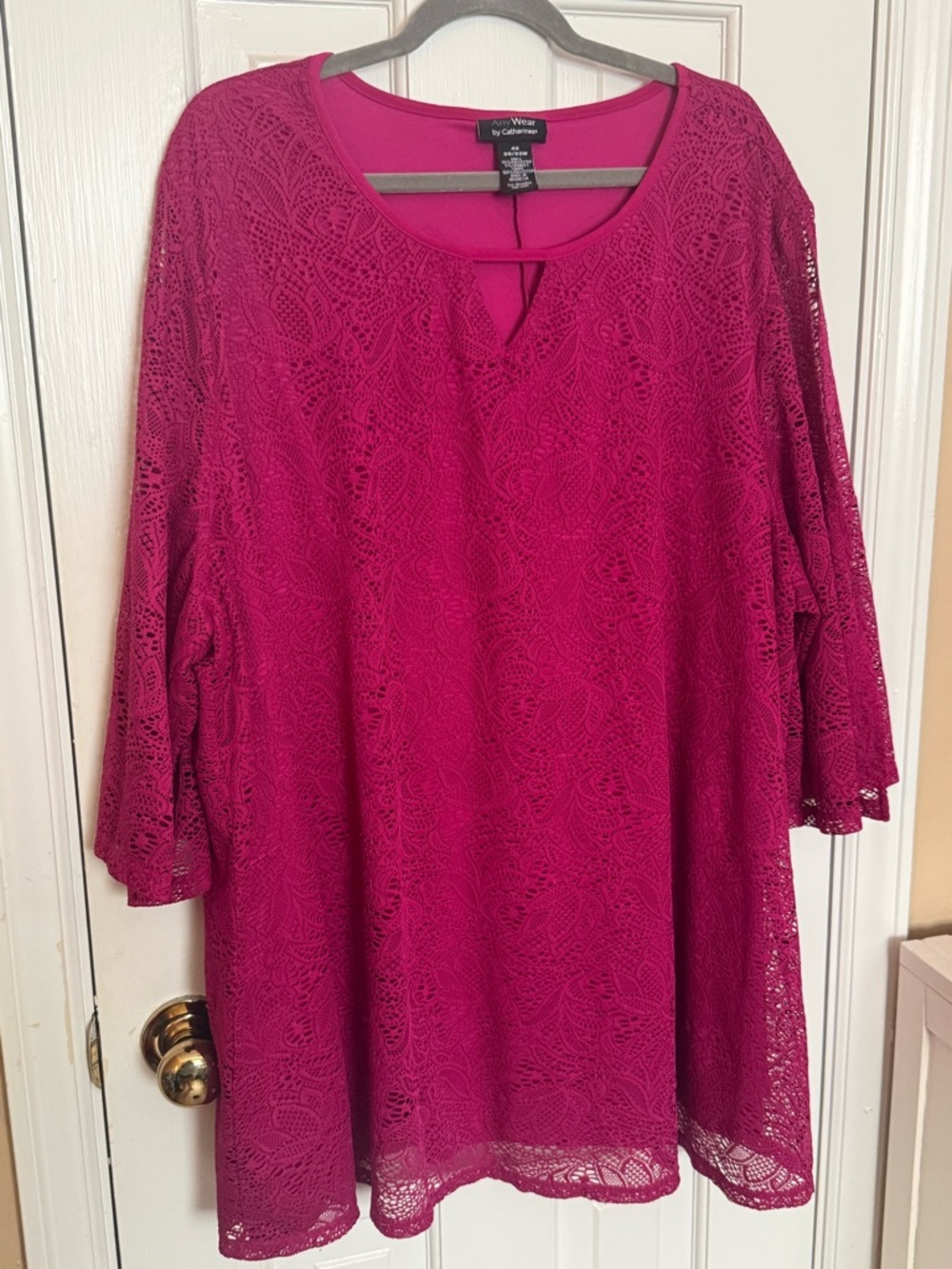 Catherines Lace Overlay Scoop Neck Tunic